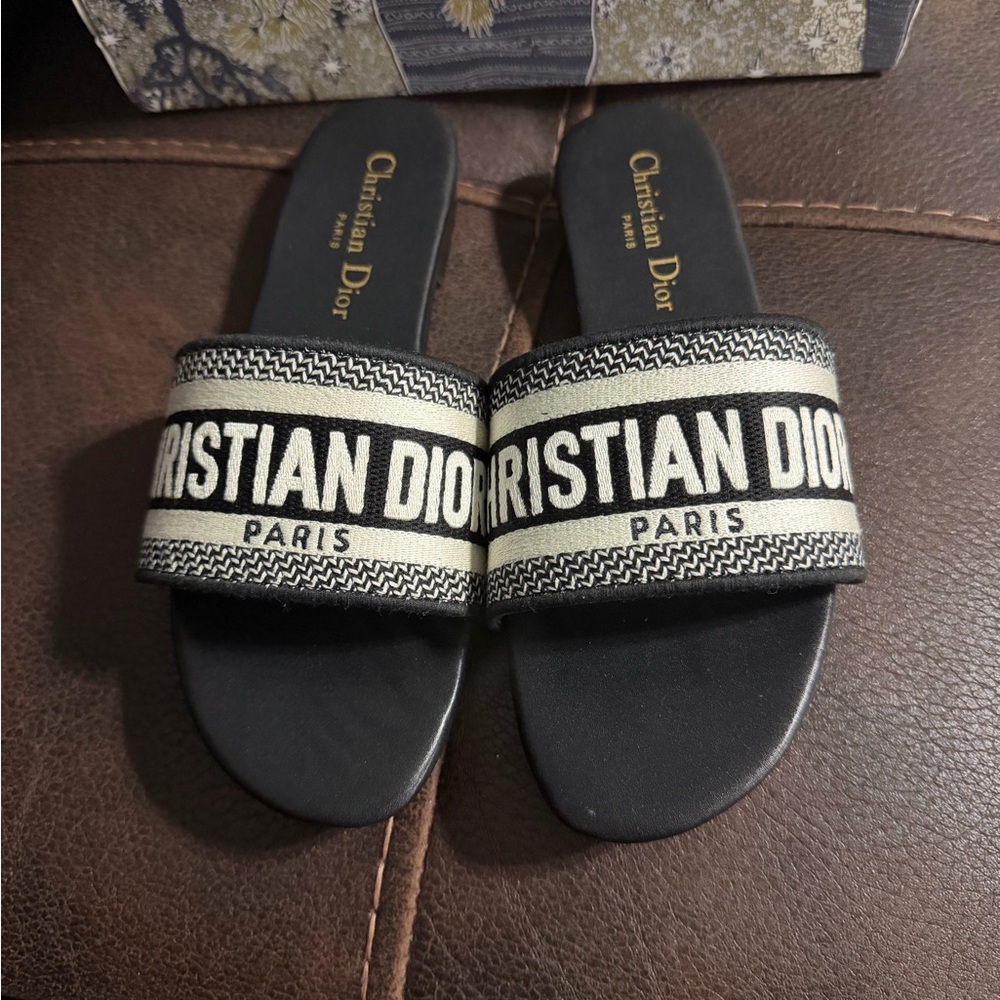 Dior Black and Cream Sandals